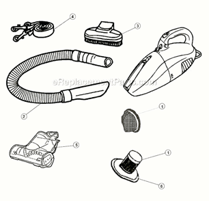 Page A Diagram and Parts List for M08226X  Dirt Devil Hand Vacuum